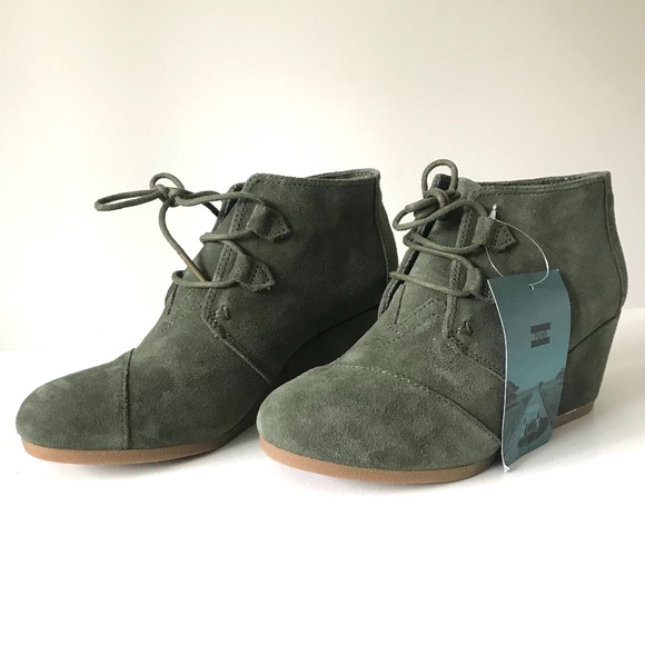 Toms Shoes - TOMs Olive Suede Wedges